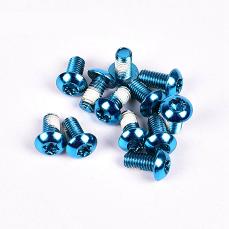 B Baosity 12Pcs/Bag Bicycle Brake Disc Screws with Anti-slip Gel M5 x 10mm Steel Rotor Disc Bolts Nuts T25 for Mountain Bike MTB Cycling Supplies Accessories 